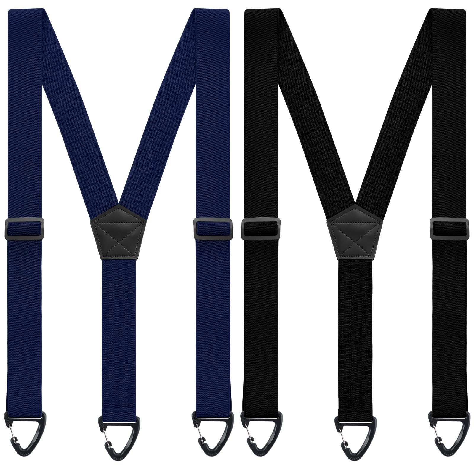 Janmercy 2 Pcs Y Back Hidden Suspender 1.5 Inch Heavy Duty Suspenders for Men Under Clothing