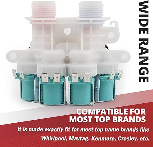 Miniatura 2 de Válvula de entrada de agua para lavadora W11165546 W11096267 de Kotoysoo  Sustitución por lavadora Ken-more Whirlpool  Reemplaza los números de