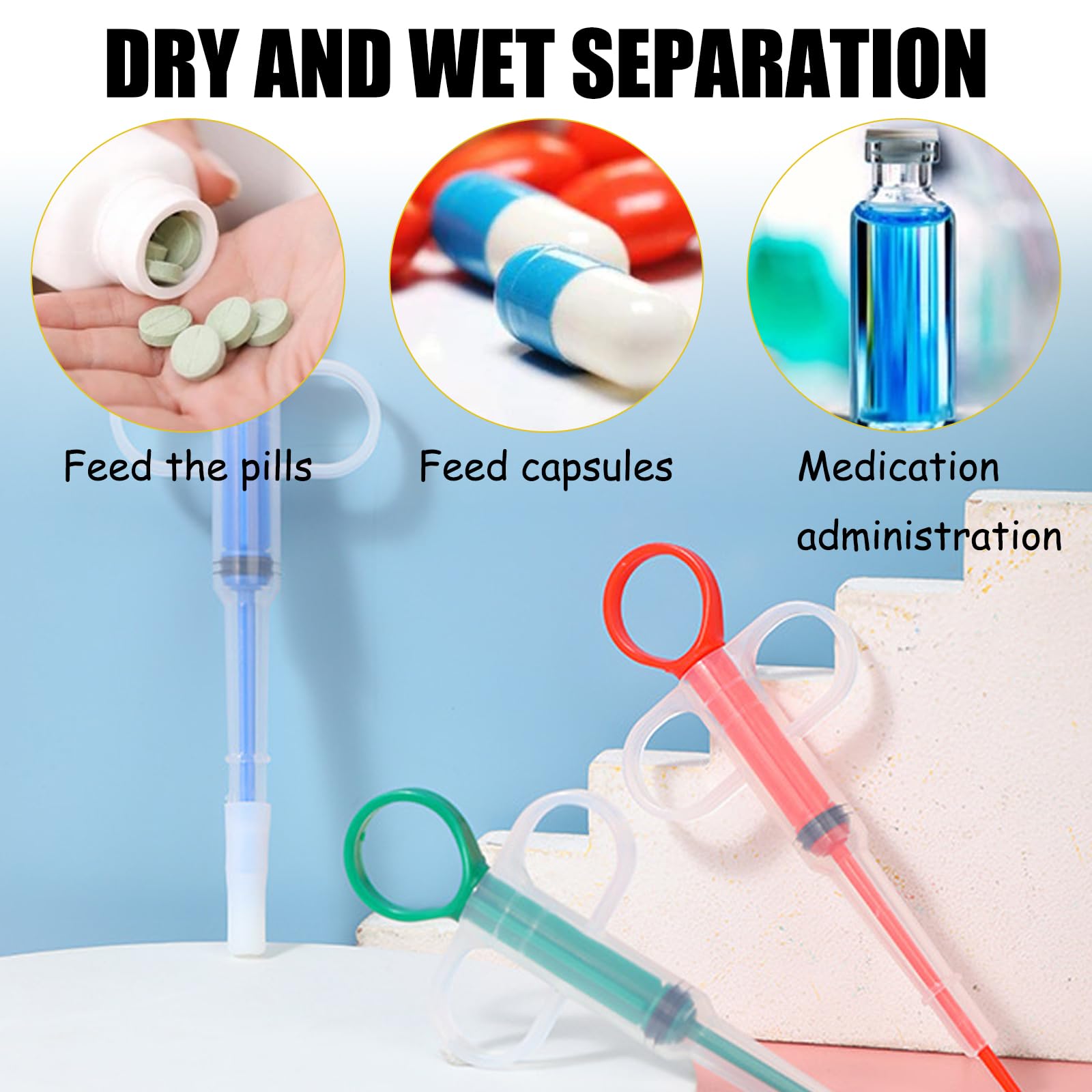 GIEEU Pet Pill Plunger Popper, 3-Pack Reusable Cat Tablet Dispenser - Image 2