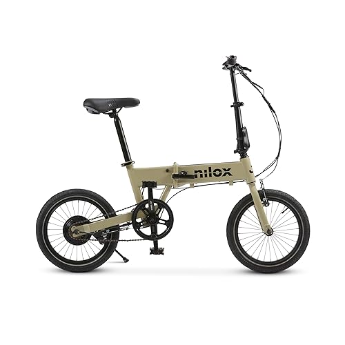 Nilox, Ebike J2, Bici Elettrica Pieghevole, Fino a 30 km di Autonomia, Fino a 25 Km/h, Motore da 36 V/250 W e Batteria 36 V-6 Ah, Gomme 16