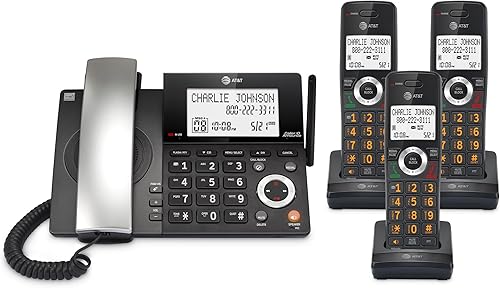 Miniatura 28 de AT&T DECT 6.0 Teléfono doméstico con cable/inalámbrico con 2 auriculares y contestador automático, bloqueador inteligente de llamadas, identificador