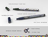 28 Dark Nocturnal Colours Acrylic Paint Pens Studio Colour Series Markers Set 0.7mm Extra Fine Tip, Rock Painting, Glass, Mugs, Wood, Metal, Canvas, DIY, Detailing. Non Toxic, Waterbased, Quick Drying - 8