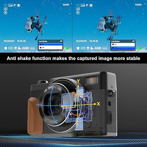 Miniatura 4 de Cámaras digitales para fotografía, video de 48MP y 4K, vlogging con zoom 18X para YouTube, cámara pequeña compacta portátil con 2 baterías, cámara