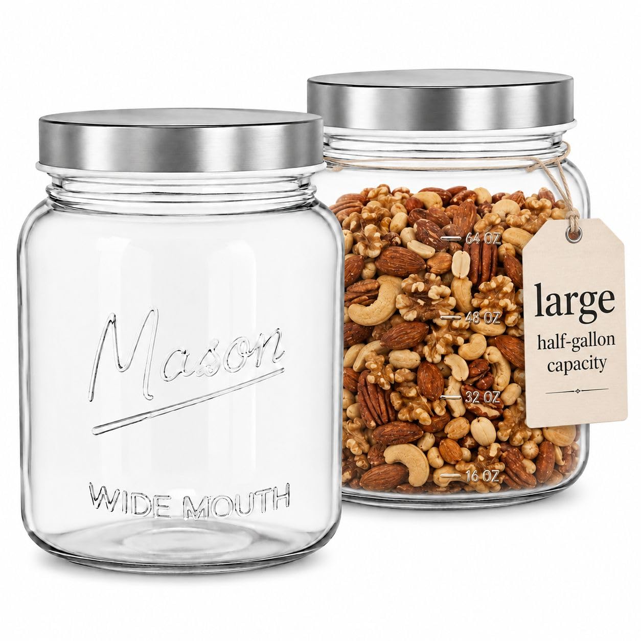 Kitchentoolz 64oz 2-Pack Metal Lid