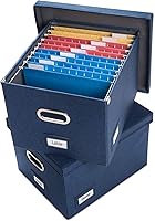 Vista 65 de PRANDOM Caja organizadora de archivos, juego de 1 carpeta plegable decorativa de lino para almacenamiento de archivos colgantes con tapas, gabinete