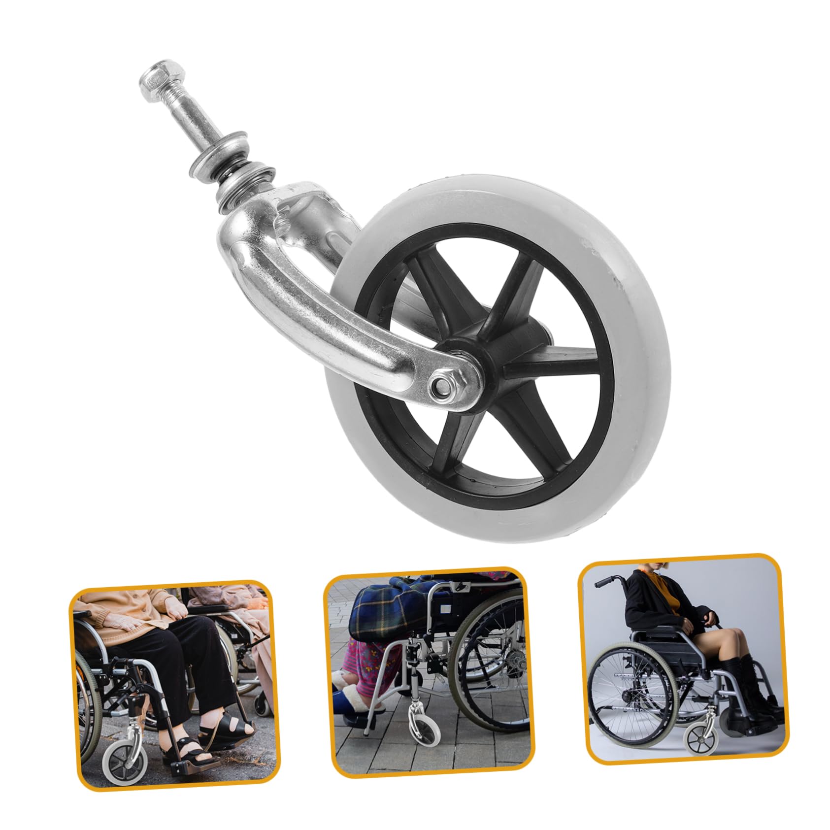 COLLBATH Wheelchair Wheel Drive Wheelchair Parts Wheel for Wheelchair Walker Wheels Wheelchair Replacement Wheels Front Wheel Wheelchair Caster Wheel Chair Wheels Wheelchair Bearings Rubber