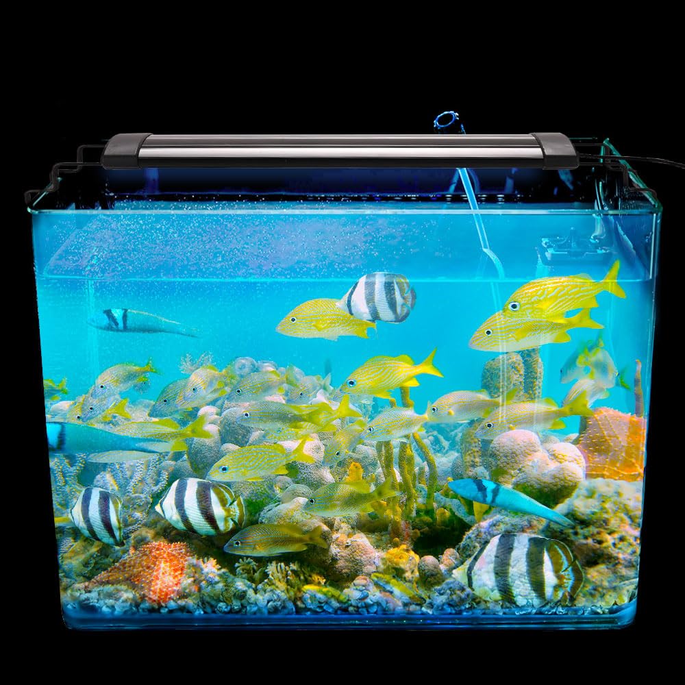 LED Eclairage Aquarium, Lampe LED Aquarium 90-110 cm, pour Poisson et Plante, Support Extensibles, IP68 étanche Light pour Réservoir de Poissons Plante