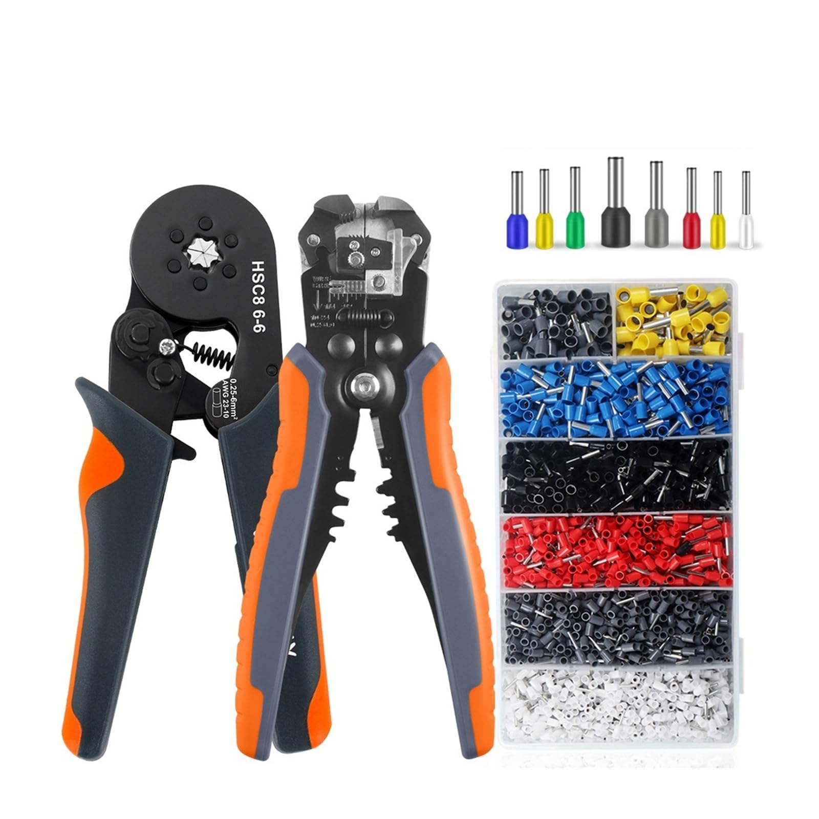 Yanyaxm 6-6 Yq 2000Pcs Crimper Cable Cutter Adjustable Automatic Wire Stripper Multifunctional Stripping Crimping Pliers Terminal Hand Tool