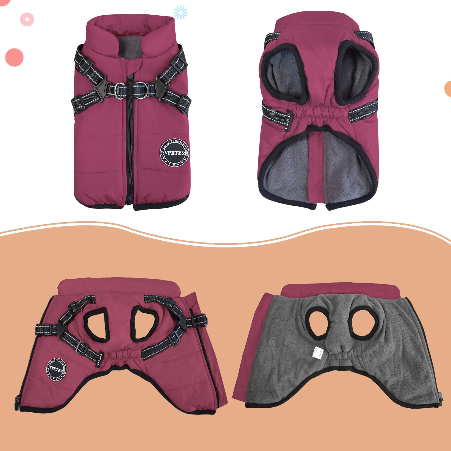 犬服・アクセサリー pp* closet FRONT BELT FUR VEST PP* closet 犬服/ドッグウェア/ペットグッズ (@pp