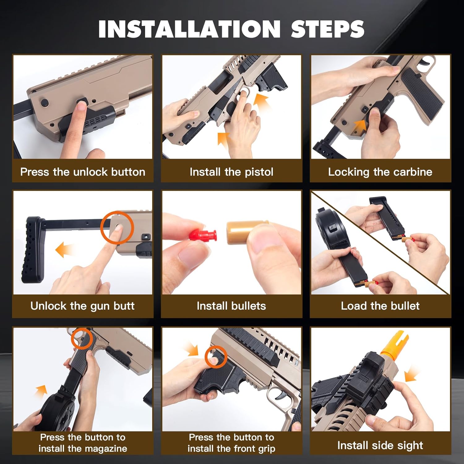 Realistic Toy Gun Pistol Automatic Blaster - Carbine Rifle Shell Ejecting with Drum Magazine 100 Plastic Bullets 30 Shells Hand Gun for Boy Girl, Shooting Game Gift for Kid Ages 8-12 Years Old Adult