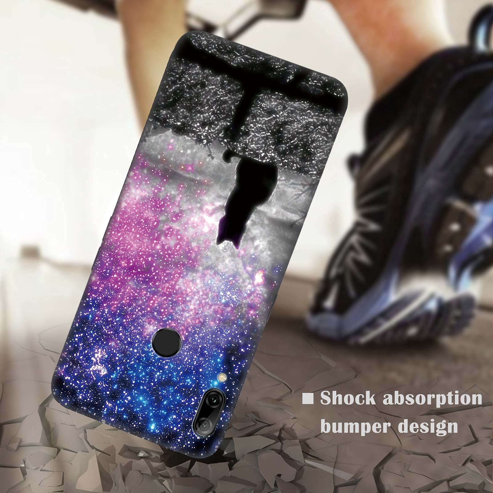 DiaryTown Custodia TPU Morbida Per Huawei P Smart – Cover Con Stampa Panda Antiurto Sottile E Flessibile