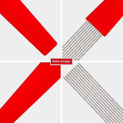 Vista 19 de EASTROCK Guiro Raspador de percusión latina estilo peine raspador profesional de repuesto para varios instrumentos de percusión 2 paquetes negro