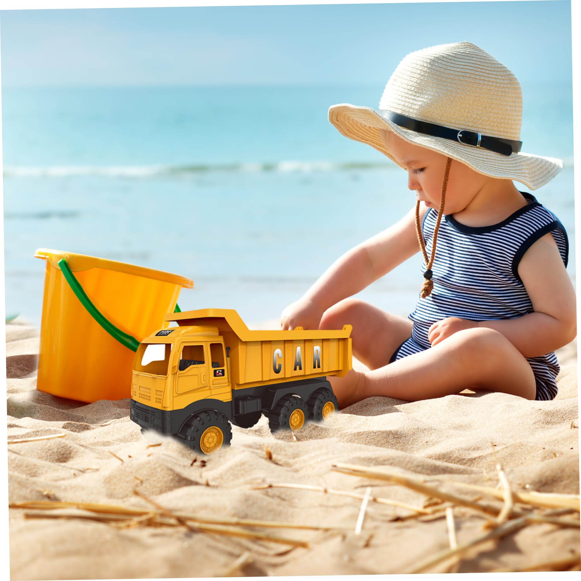 Camiones con Caja de Arena, Juguete de plástico, vehículos de construcción, Juguete de Arena para Playa al Aire Libre, Ideal para niños de 3 a 8 años