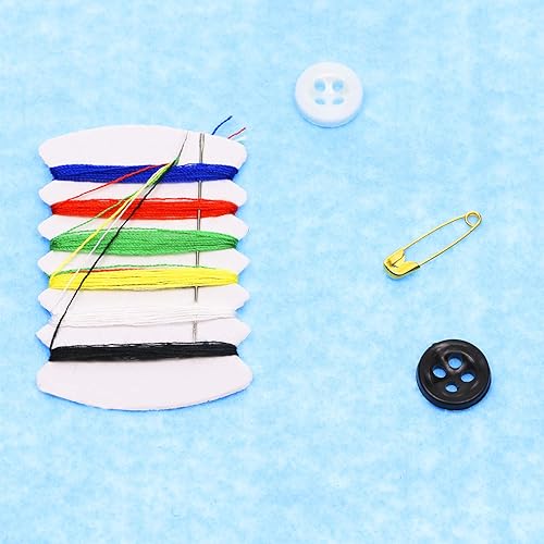 Miniatura 3 de Shapenty Kits de costura de viaje sencillos y prácticos Kit de reparación de hilos de emergencia con agujas, hilos, botón, pasador de seguridad para
