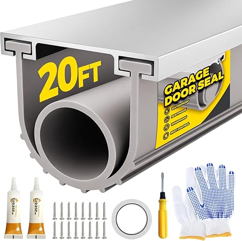 Vista 10 de Holikme Sello para puerta de garaje, kit de retención de riel de aluminio preperforado, fácil de instalar, combinación de anillo en U + O duradero