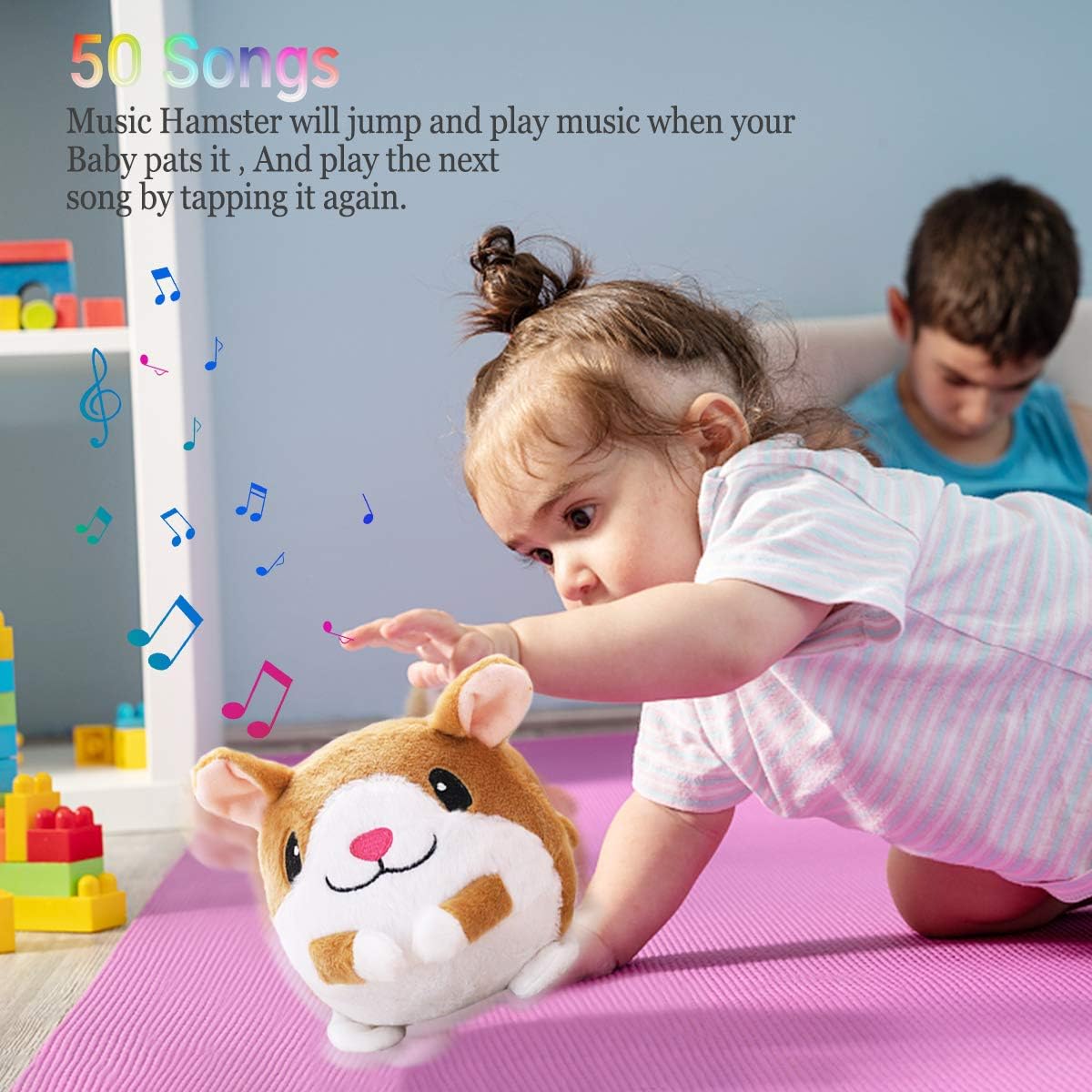 Baby Toys Music Hamster Toys Repeats What You Say and Play 50 Songs Musical Stuffed Animal Crawling Toys Old Toys Ball for Boys and Girls Toddler and Kids : Toys & Games