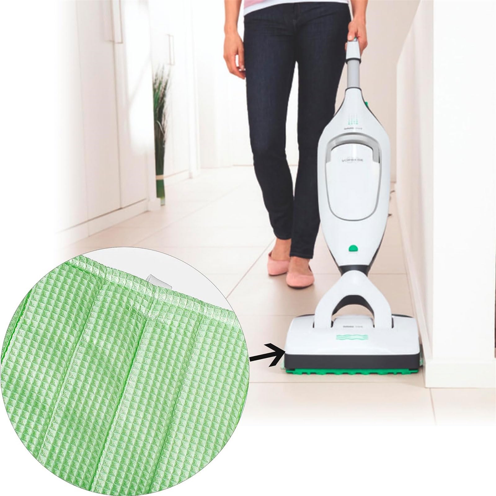 Mopa de microfibra para VORWERK SP600, 6 unidades, repuesto para el hogar, accesorios de repuesto para el hogar, trapeador de uso comercial