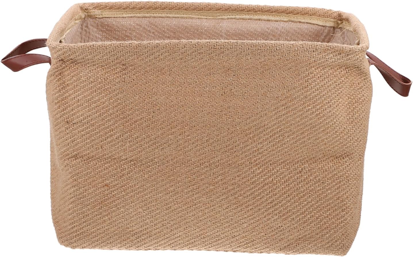 Foldable Jute Storage Basket Large Capacity Multipurpose Organizer for Bedroom Bathroom Laundry Hamper Lightweight Storage Box for Closet and Home