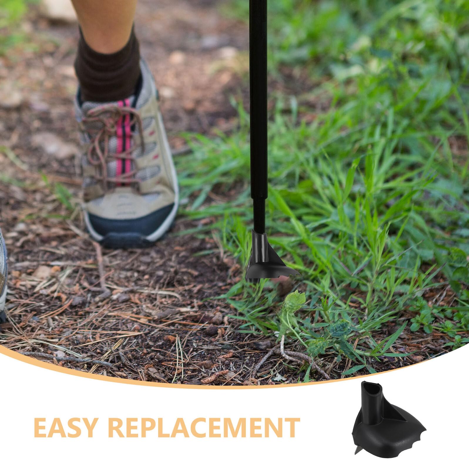 4 Stück Trekkingstockspitzen aus Wolframkarbid rutschfeste Wanderstockenden Schwarz Ersatzspitzen für Outdoor Wanderstöcke Skitouren und Trailrunning Zubehör