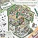 Wnqou 2 Sets DIY 3D House Stickers & Large 3D Miniature Simulated Cabin Scene Stickers - Cute Cartoons for Adults & Kids, Fun Rabbit Reading Room & Panda Cottage Product Image 6