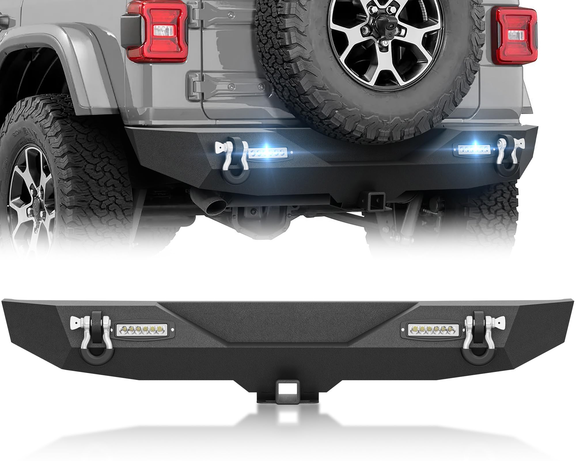 for Wrangler JL Rear Bumper Compatible with 2018 2019 2020 2021 2022 2023 2024 2025 2026 Jeep Wrangler