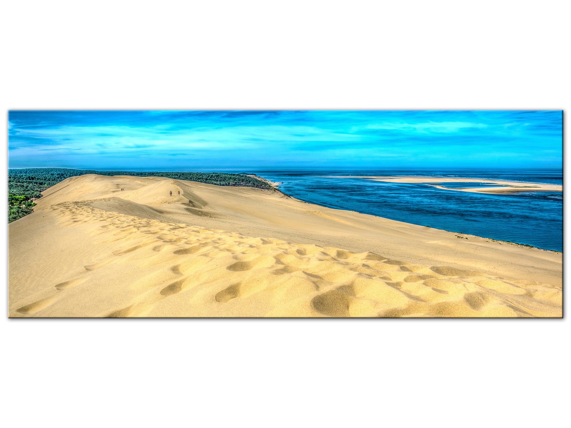 DECLINA Tableau paysage, decoration murale salon moderne, image sur toile, Tableau déco toile Dune du Pilat, 80x30 cm
