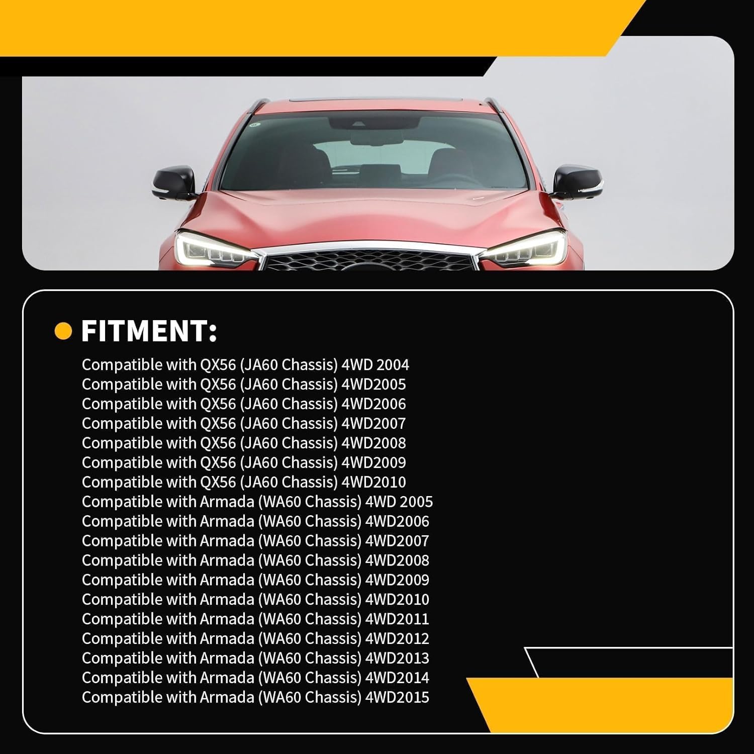 2PCS Rear Airmatic Shock Absorber Struts Compatible with QX56 (JA60 Chassis) 2004-2010 4WD Armada (WA60 Chassis) 2005-2015 4WD 56200ZV60A 56200ZV50A 56200ZQ20C