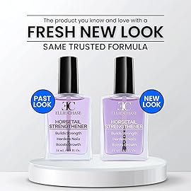 Ellie Chase Horsetail Nail Strengthener, Growth, Hardener, Repair Treatment Polish 0.5 OZ/Help Splits, Breaks, Thin, Weak, Chipped, Damaged, Cracked, Peeling Nails/Grow Strong Hard Thicker Nails