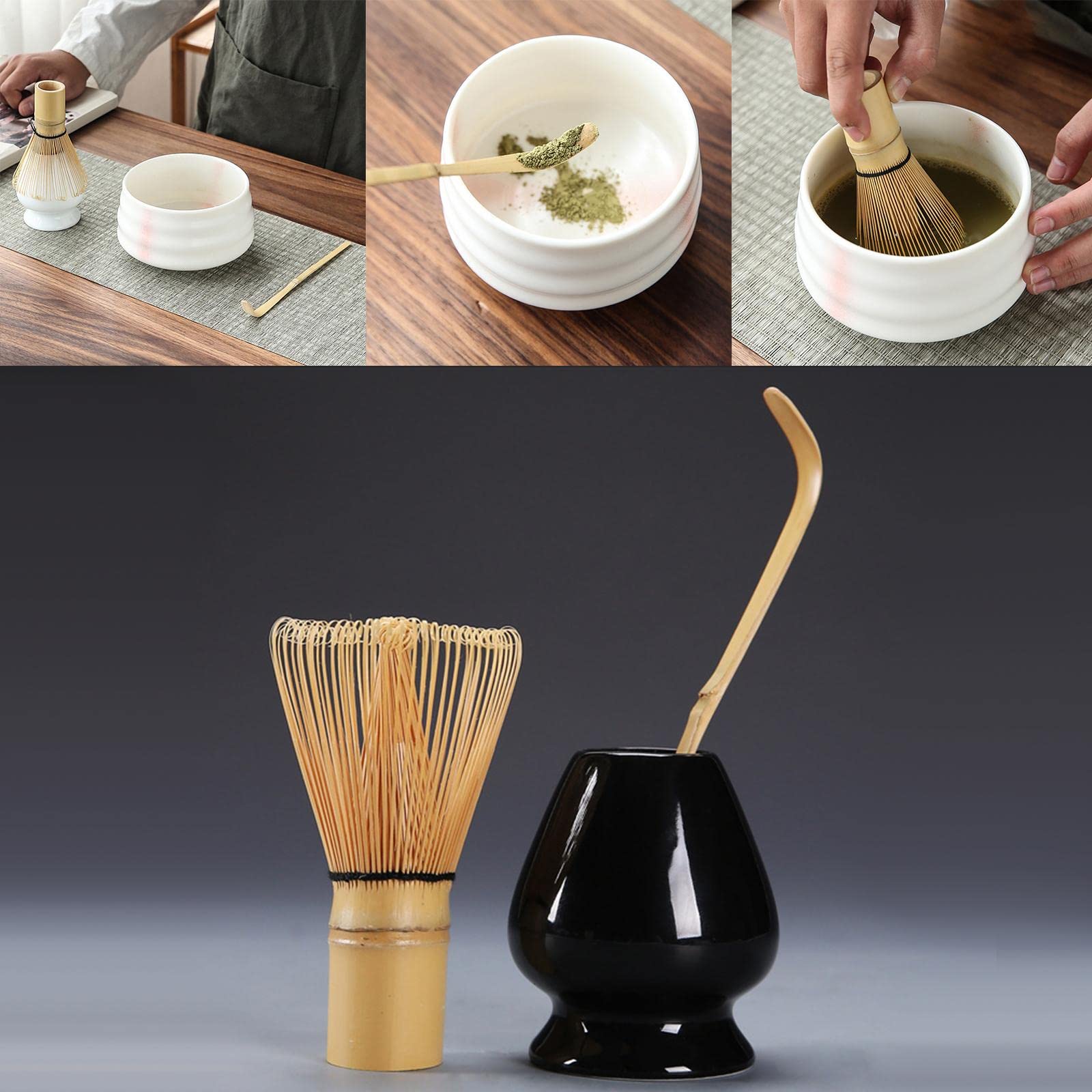 ATORSE Matcha Set Ceramics Matcha Whisk Holder Matcha Ceremony Kit Bamboo Whisk Black|Home & Garden|Food & Beverages|Tea 1