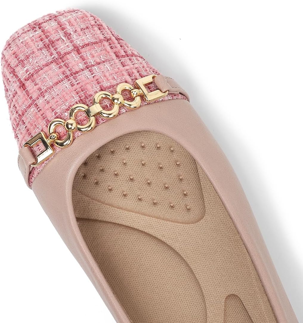Dressy Flats for Women Square Toe Ballet Flats Comfortable Slip On Work Shoes Arch Support Office & Formal image 3