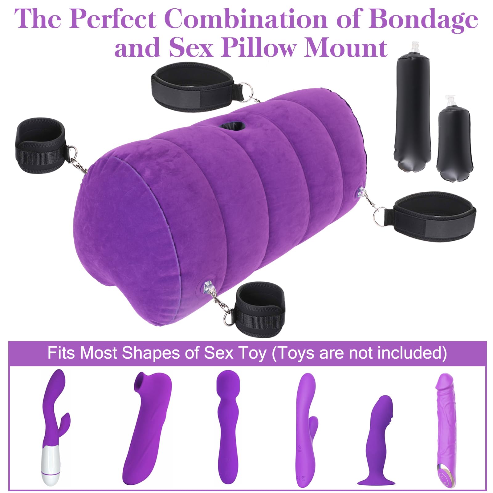 pillow with thrusting dildo Seven Creations – Inflatable Vibrating 4″ Butt Plug (Black) main image 0