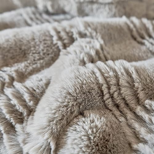 Miniatura 2 de Amélie Home Manta de lujo de piel sintética, 630 GMS, felpa ultra gruesa y mullida con manta de forro polar suave reversible, manta decorativa y