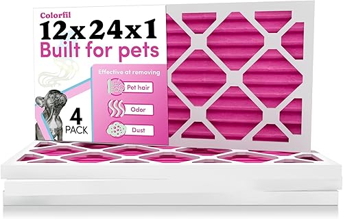 Miniatura 15 de Colorfil - Filtro de aire de 16 x 25 x 1 pulgadas, filtros que cambian de color para olores de gatos y perros, filtro de CA MERV 8 para pelo y polvo