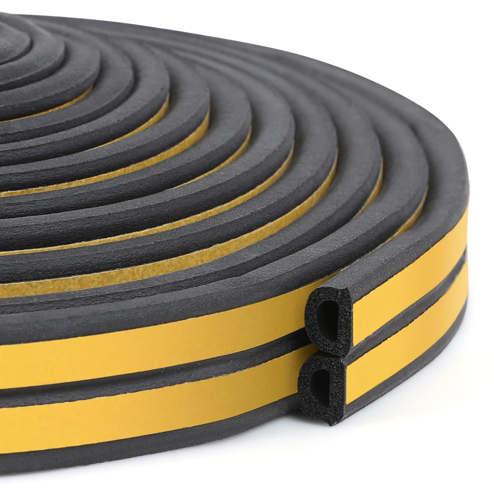 Inwee Sealing Tape for Doors Windows, Self-Adhesive Foam Tape, Door Seal Window, Rubber Foam Seal Anti-Collision/Soundproof/Waterproof/Dustproof, 5 m, Black