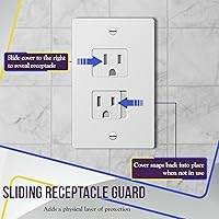 Vista 2 de ENERLITES Cubierta de salida a prueba de niños, cierre automático, se adapta tanto a tomas dúplex como decoradoras, diseño de seguridad, enchufe