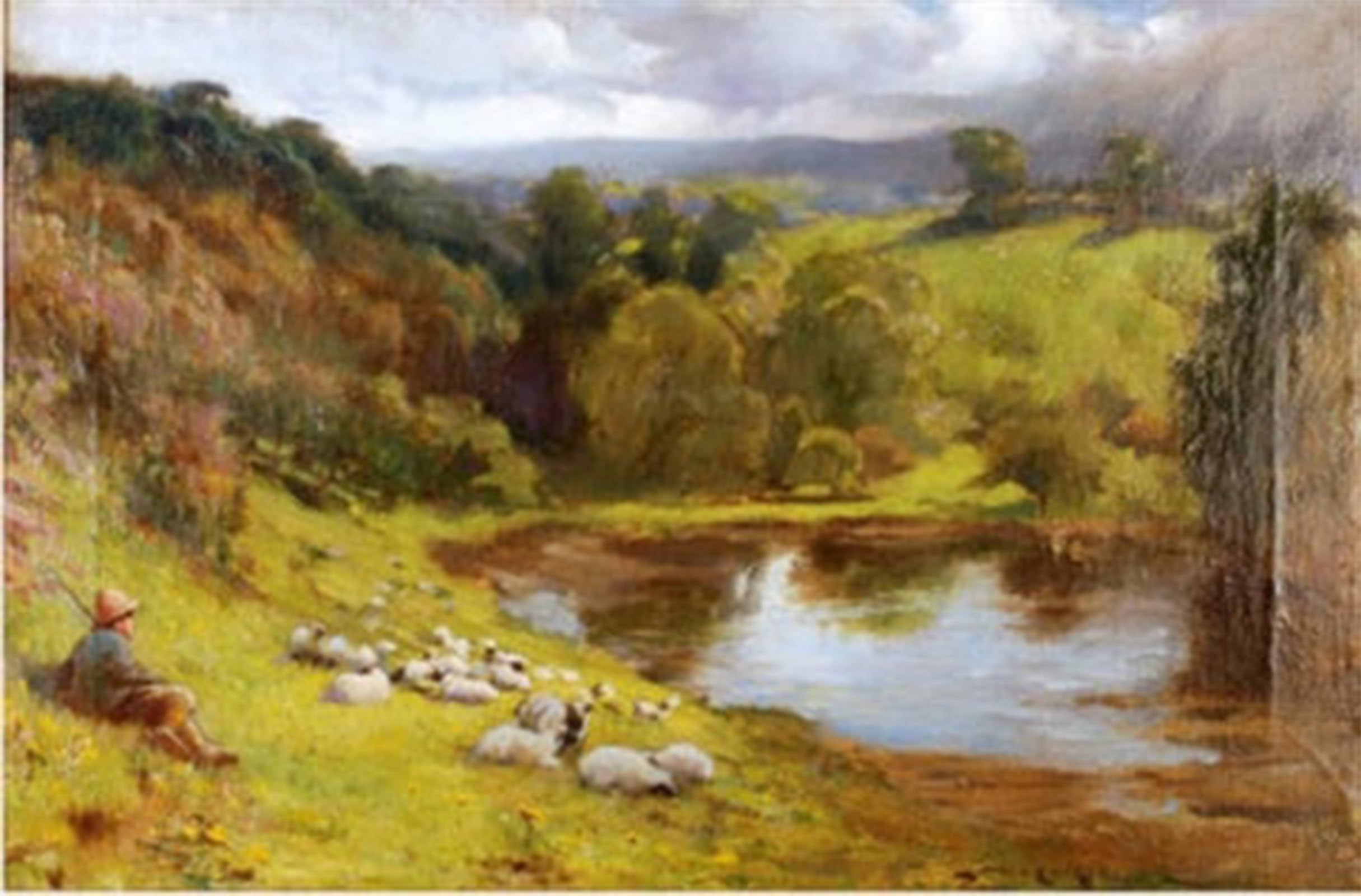ARTXLXXBN Famous Painting Art Wall Decor Abstract Art Picture the Young Shepherd by Lance Calkin Animal Pictures for Home Decor 60x90cm