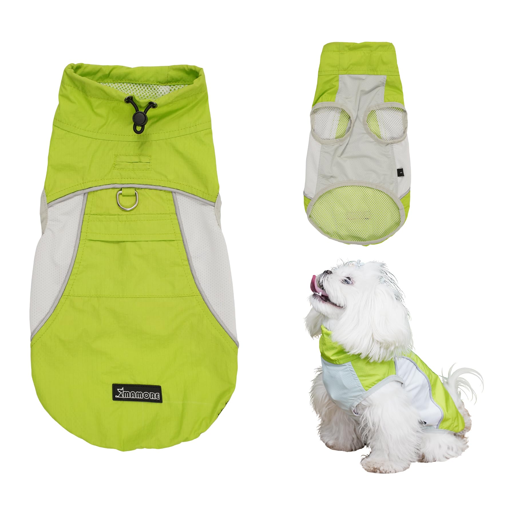 MAMORE Dog Sunblock Shirt UPF50+ UV Protection Dog Clothes Summer Breathable Lightweight Water Repellent Sun Coat for Large Medium Dogs Outdoor (Green Grey, XL(8-12.5kg))