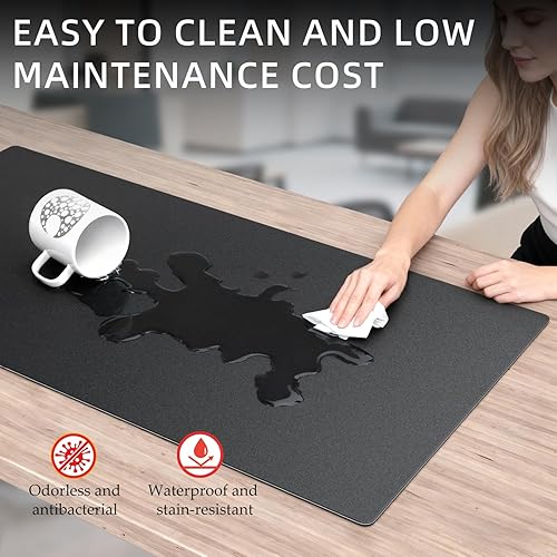 Miniatura 5 de Alfombrillas de mouse grandes de vidrio para juegos, protectores de escritorio de oficina, superficie lisa de vidrio templado para oficina y hogar