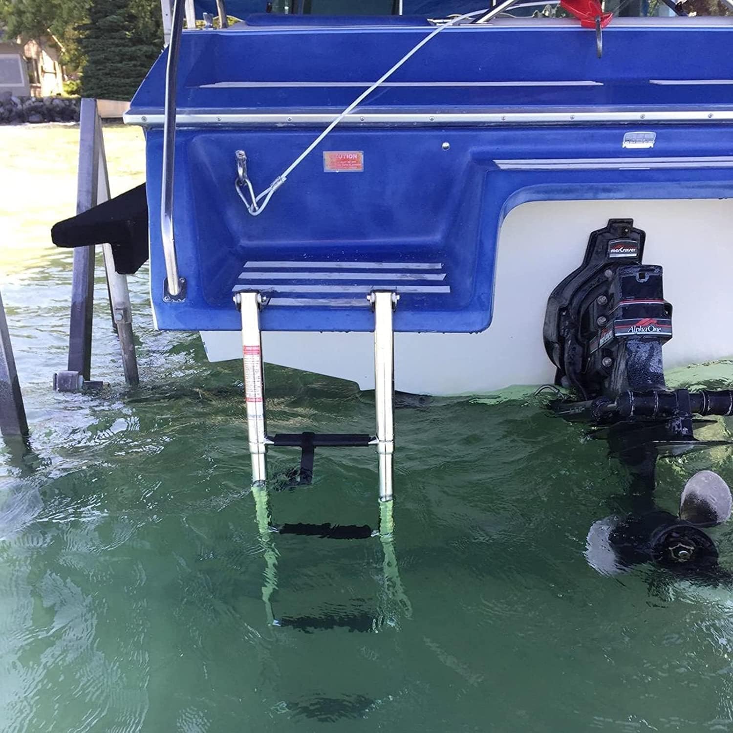 Durable Boat Folding Ladder 3 Step Stainless Steel Pontoon Boat Ladder