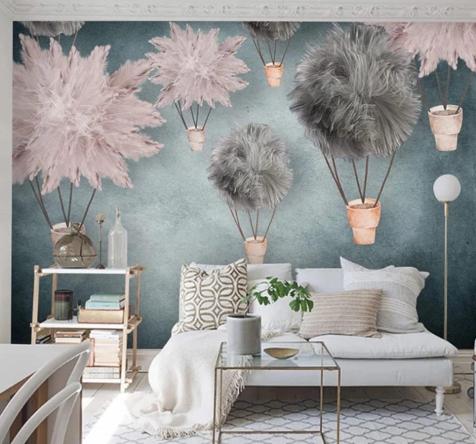 XLMING Cartoon Creative Three Dimensional Feathers Unique 3D Wallpaper Luxury Silk Study Dining Feature Sofa Grey Bedroom Living Room Tv Decorative Wall-400cm×280cm