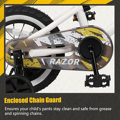 Miniatura 7 de Glerc Bicicleta para niños de 1 a 8 años, bicicleta para niños de 12 a 16 pulgadas, estilo BMX, con ruedas de entrenamiento, bicicleta para niños y