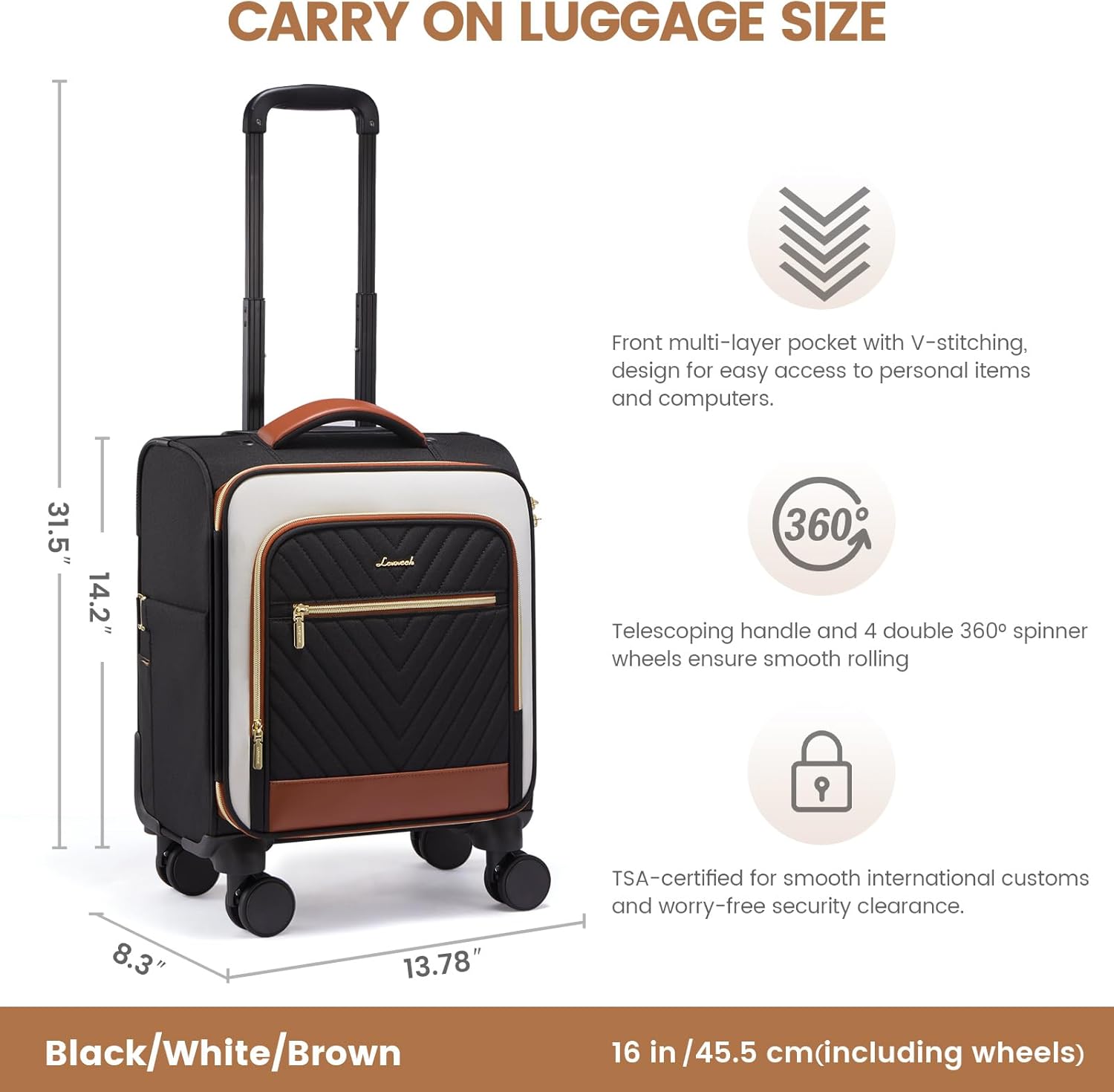 LOVEVOOK Underseat Carry On Luggage Airline Approved, 14 LOVEVOOK Underseat Carry On Luggage Airline Approved, 14