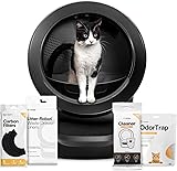 Litter-Robot 4 Supply Bundle by Whisker, Black - Automatic, Self-Cleaning Cat Litter Box,...