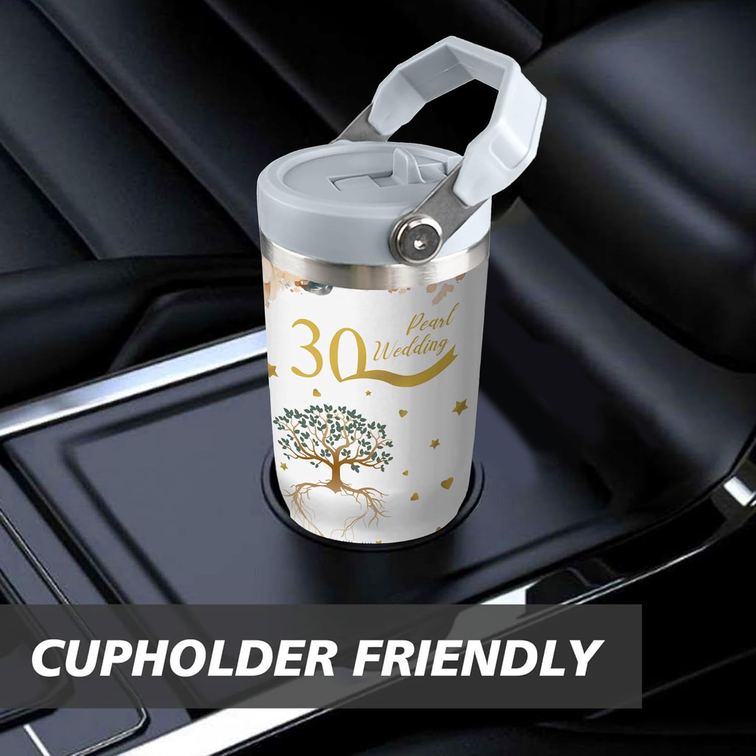 30th Anniversary Wedding Gifts 30oz Tumbler for Men Women Best 30 Year Anniversary Wedding Gift Stainless Steel Insulated Cup Happy 30th Marriage Gifts for Couple Wife Husband Parents - Image 5