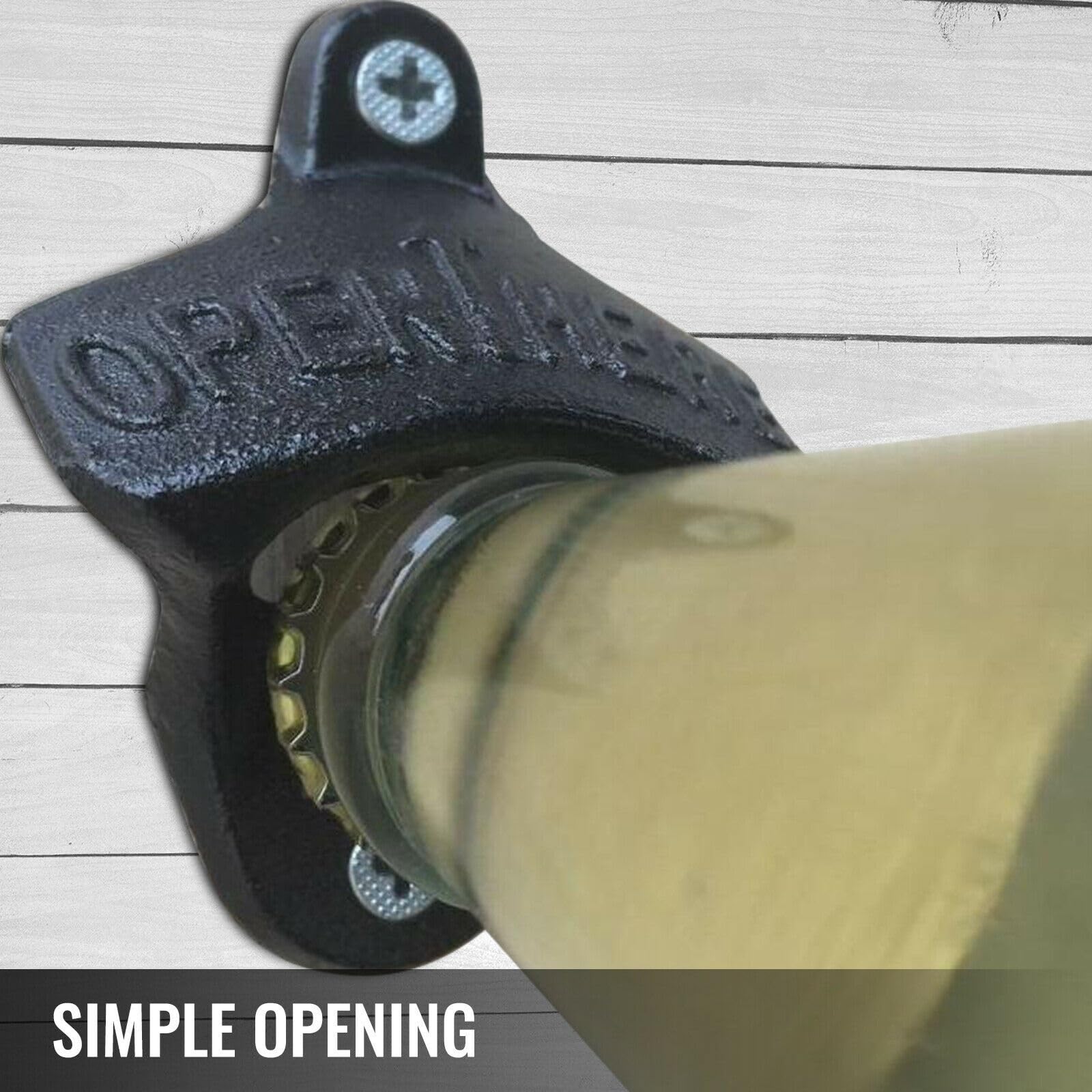 Abridor de botellas cerveza 100 Uds., vertedor sidra montaje en pared hierro fundido, apertura Simple for Soda, hogar, bares, Pub, cocina, uso comercial Para principiantes y uso doméstico