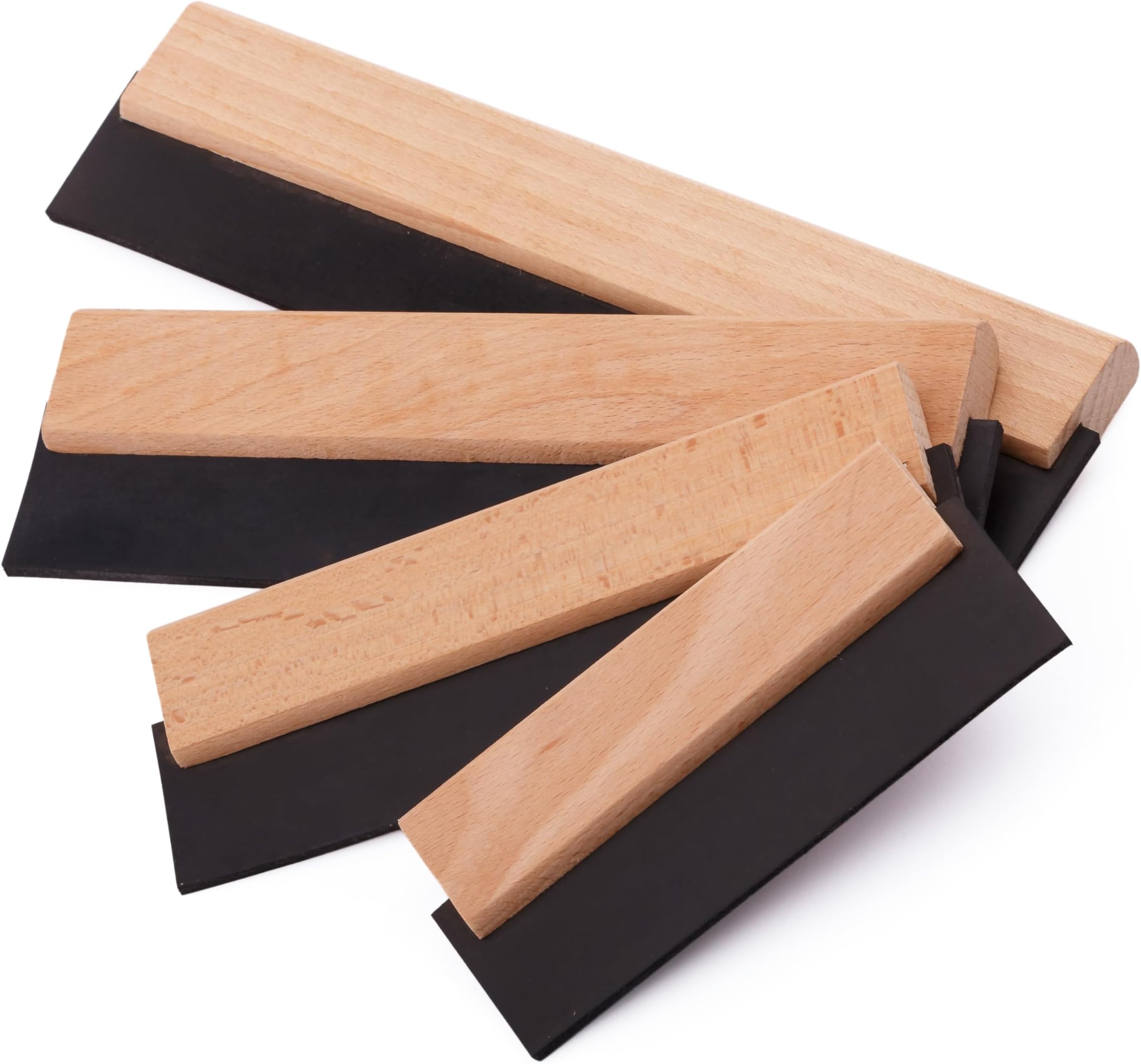 MIVOSRubber Spatula - Tile Spatula Set - 150 mm - 200 mm - 250 mm - 300 mm - Grout Rubber Wooden Handle - Grout Rubber - Made in EU
