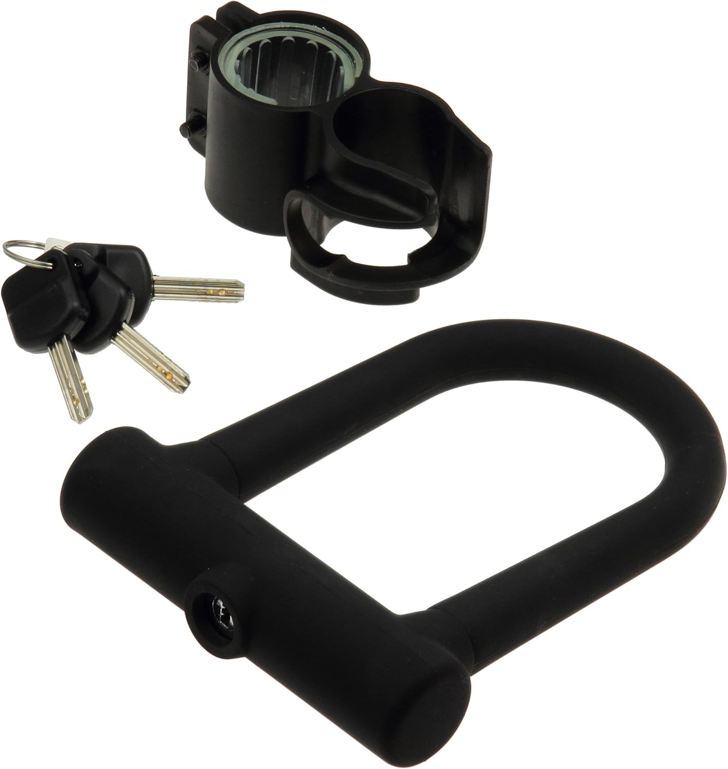 Amazon シリコンｕロック ブラケット付 ｓｕ３ ｂｋ ブラック 松洋 U字ロック