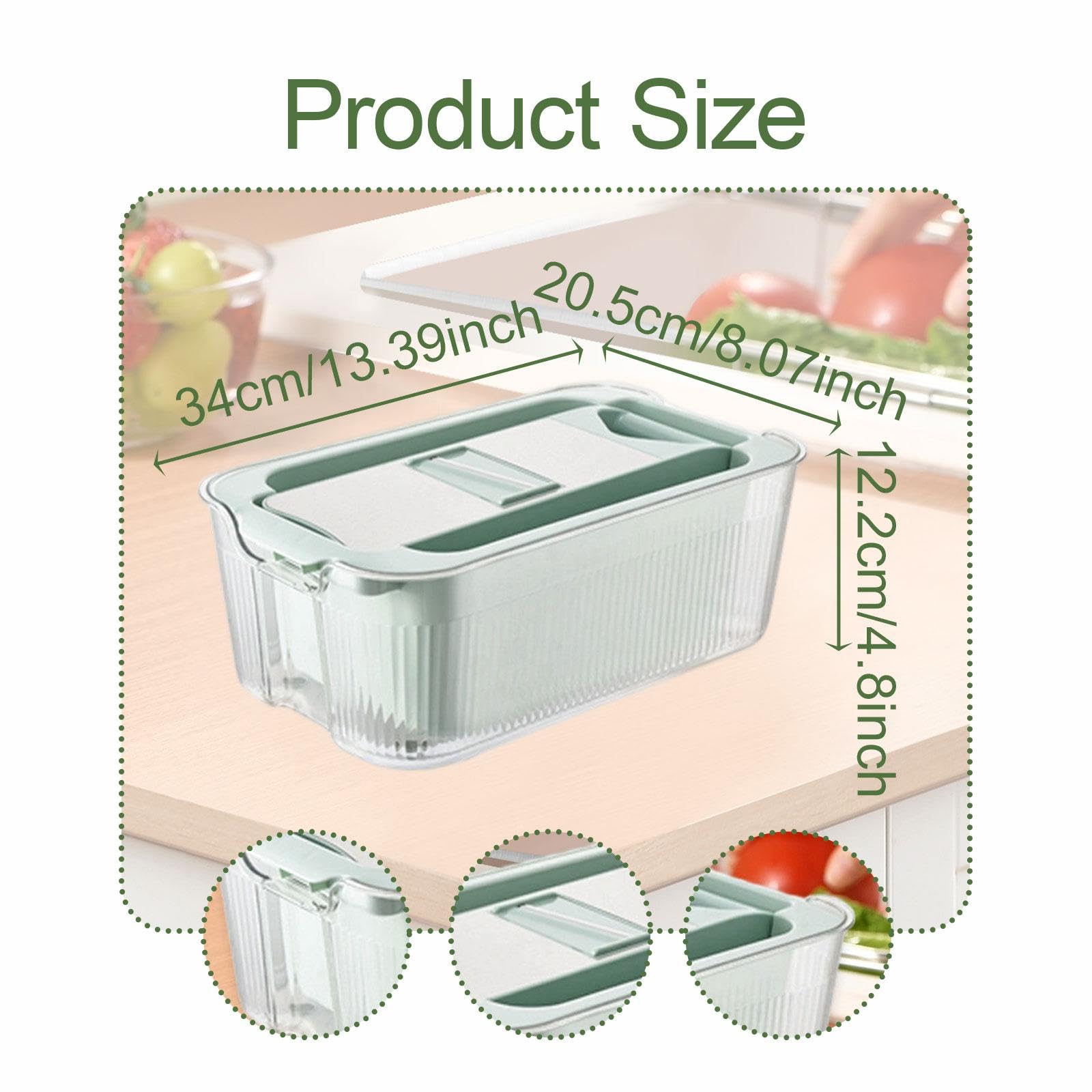 Gralara Mandolina para Cortar Verduras y Frutas, utensilio de Acero Inoxidable con Recipiente, Azul con 3 Cuchillas, Individual