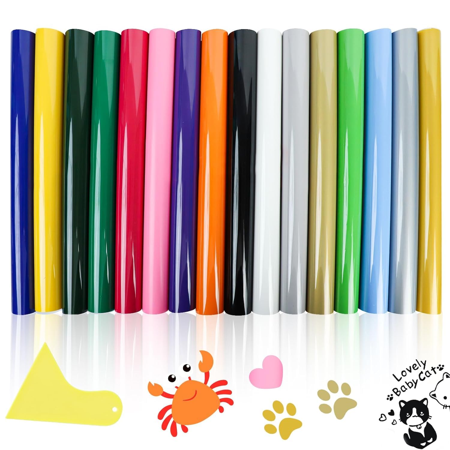 Tintnut Leopard HTV - 8 fogli di vinile termoadesivo 30,5 x 25,4 cm, per magliette, abbigliamento, borse, vinile a trasferimento termico, per tutte le macchine da taglio