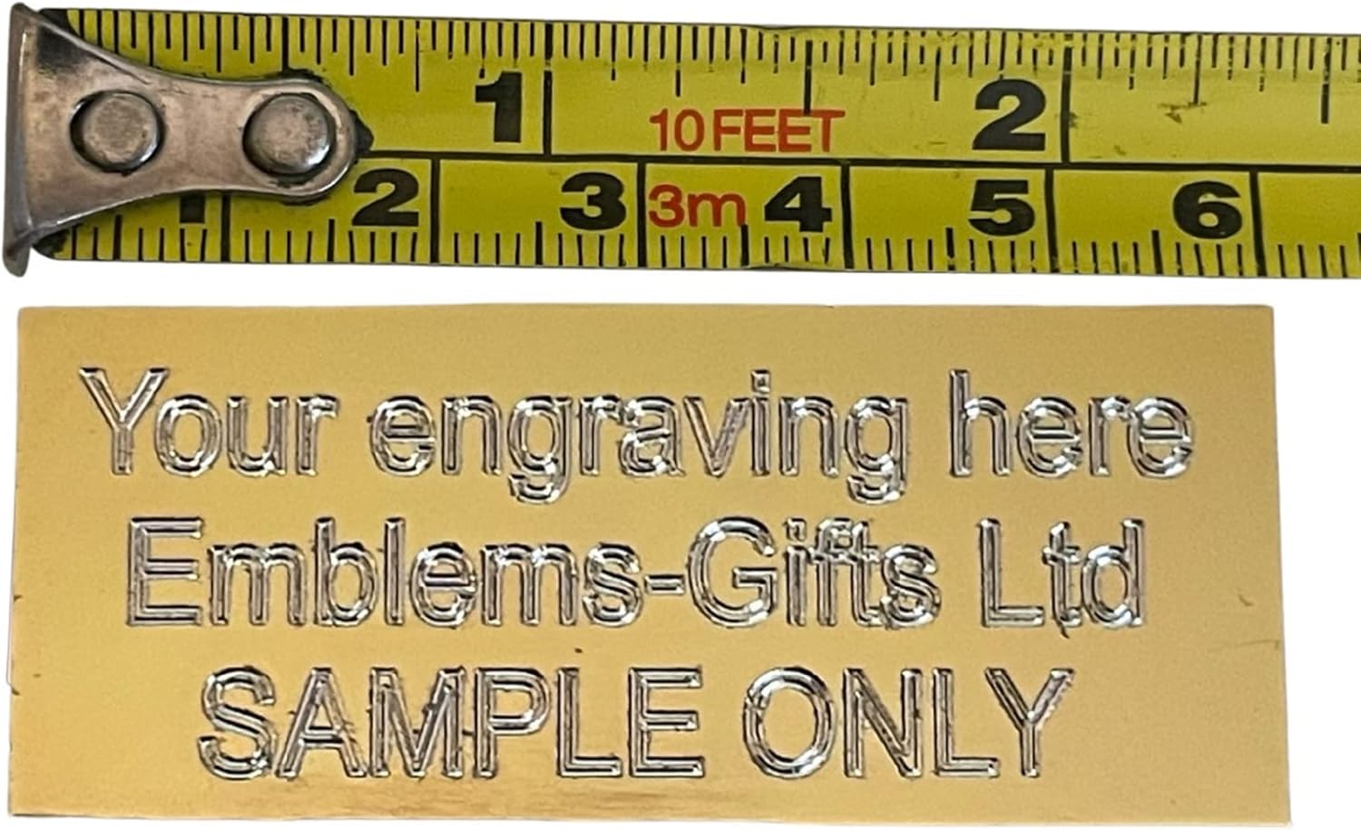 Personalised 60mm x 25mm Gold Presentation Trophy Plate (Plaque